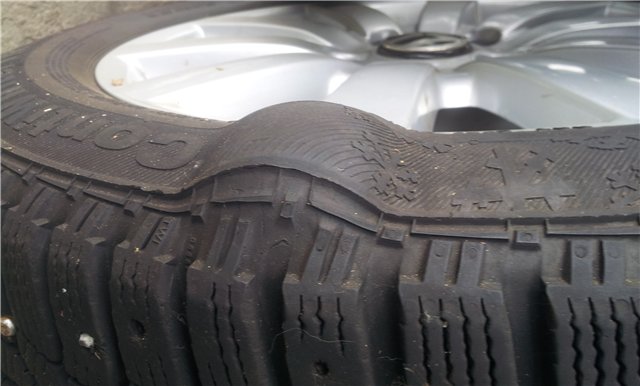 ремонт грыжи на колесе