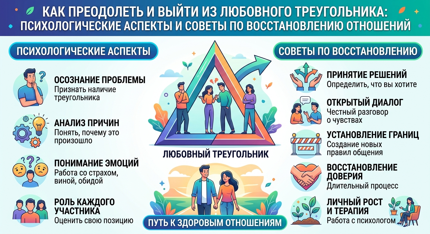 Как преодолеть и выйти из любовного треугольника: психологические аспекты и советы по восстановлению отношений