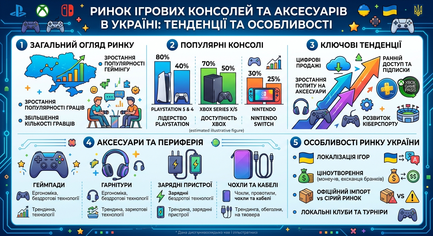 Ринок ігрових консолей та аксесуарів в Україні: тенденції та особливості