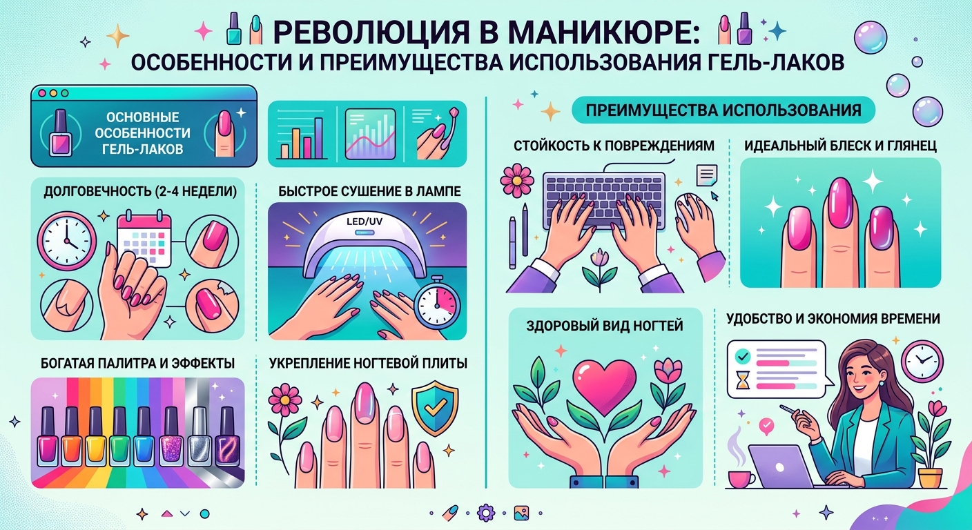 Революция в маникюре: особенности и преимущества использования гель-лаков