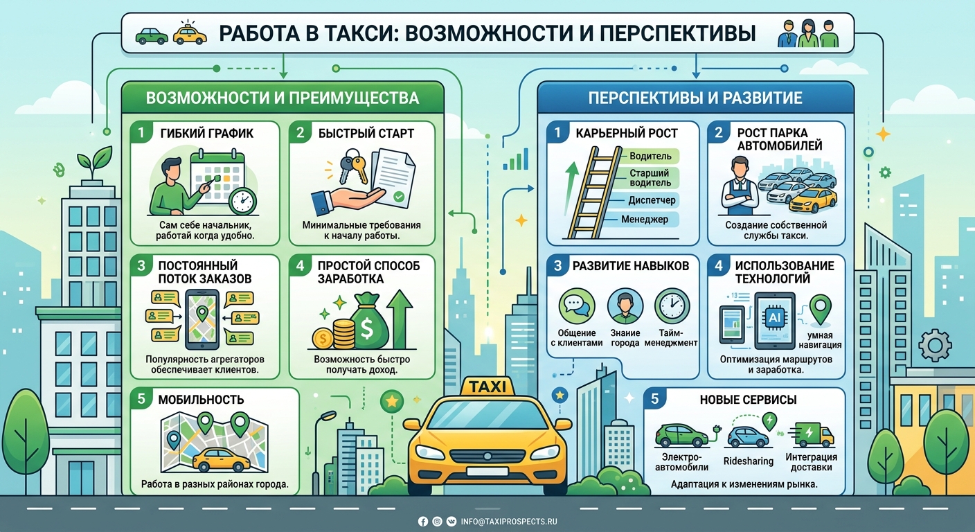 Работа в такси: возможности и перспективы