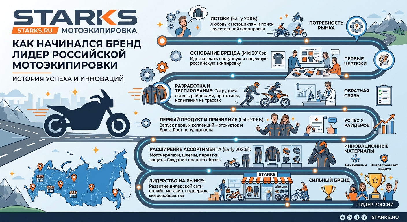 Как начинался бренд STARKS — лидер российской мотоэкипировки
