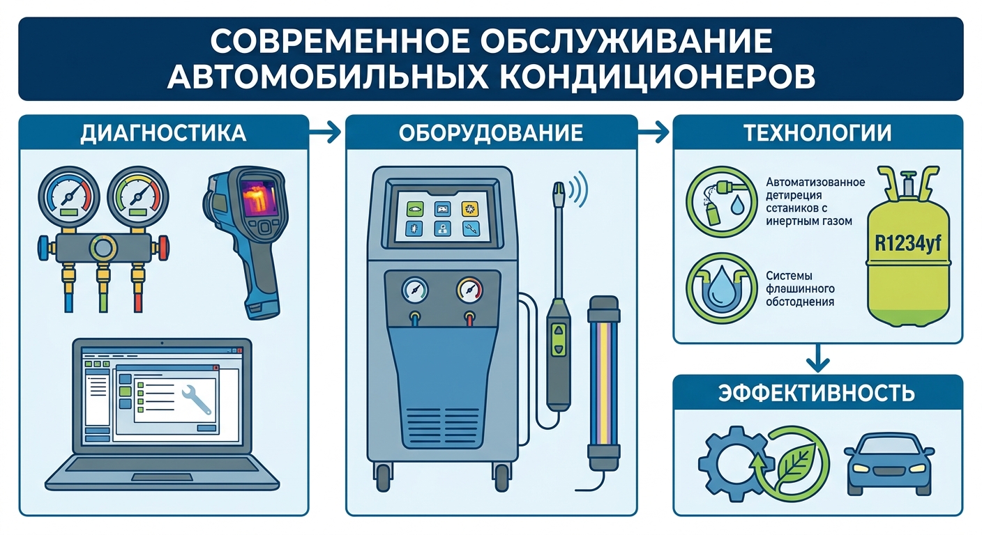 Современное оборудование и технологии обслуживания автомобильных систем кондиционирования